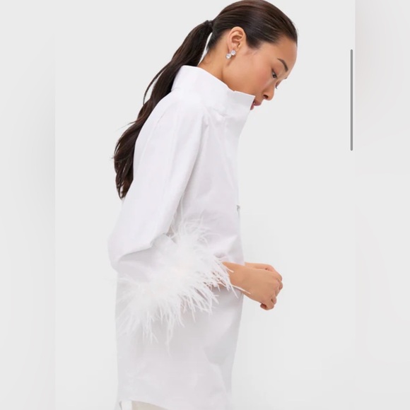 TUCKERNUCK White Feather Willow Blouse Women's size Medium - Picture 5 of 11